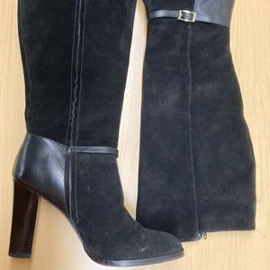 Banana Republic Black Leather High Heeled Boots Size 8.5